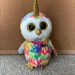 TY Beanie Boo Rainbow unicorn owl